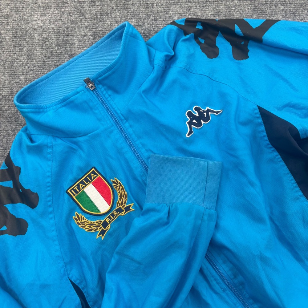Kappa Track Jacket‎ Large Blue Italia FIR Rugby Full Zip Men's